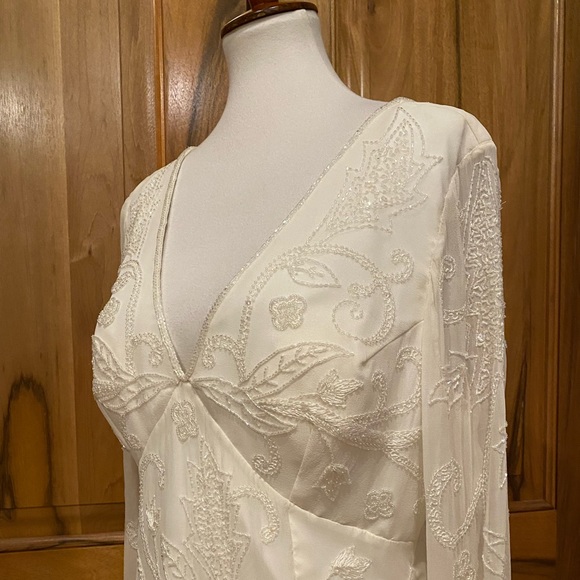 Cecily Brown Ivory Silk Full-Length Embroidered & Beaded Wedding/Formal Dress 14 - Picture 16 of 16